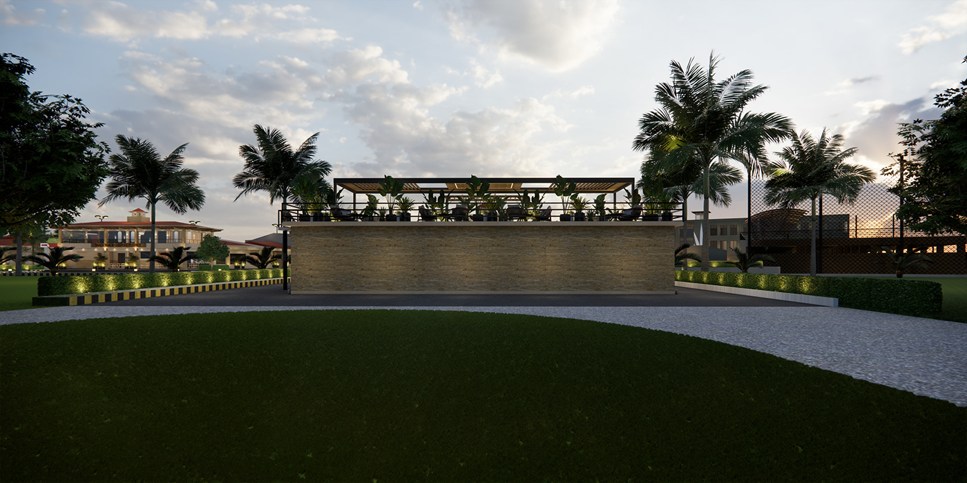 architecture interior design  rooftop Landscape Nature Outdoor 3d modeling 3D Rendering archviz