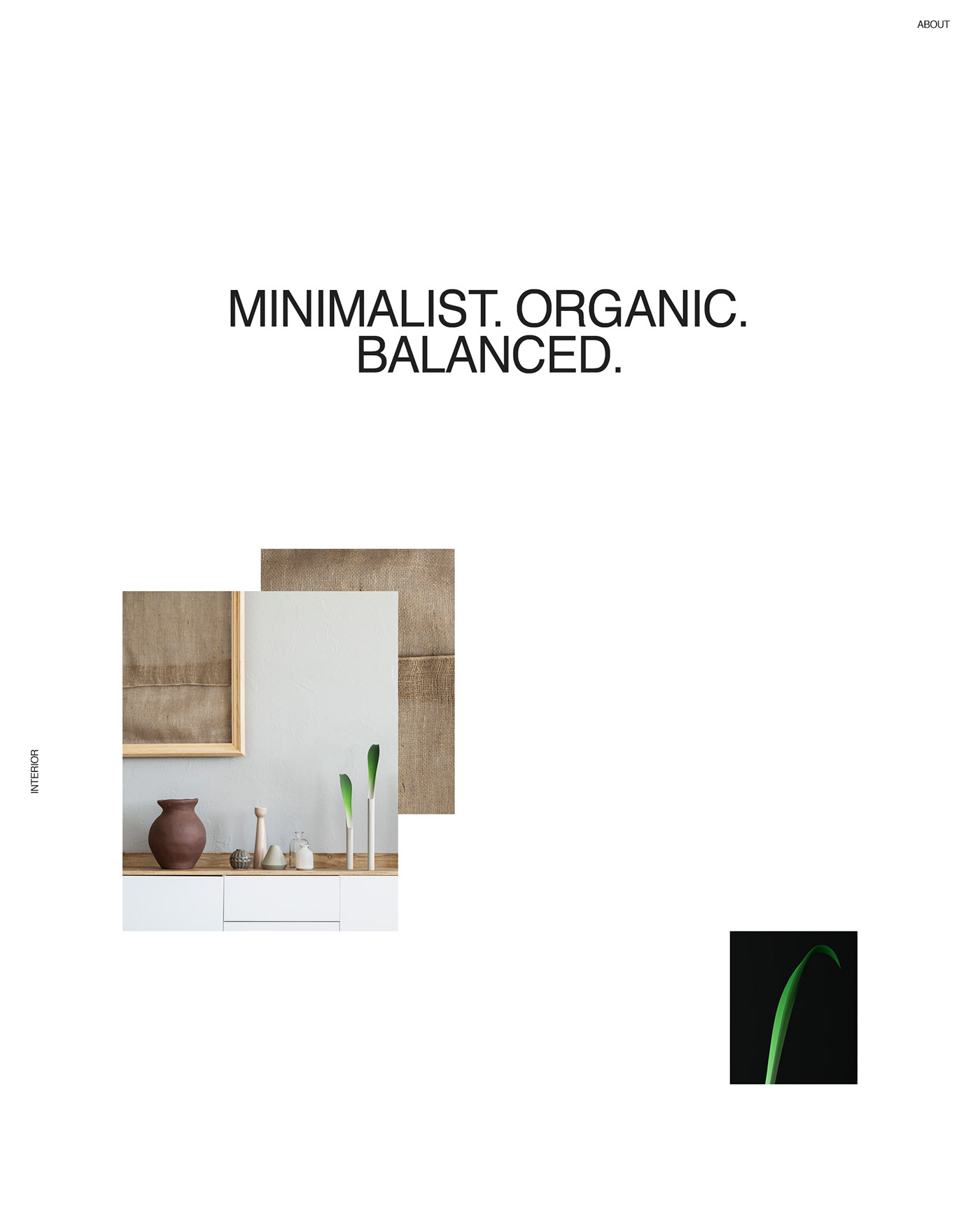 minimal Vase product Interior organic clean clear promo concept typography  