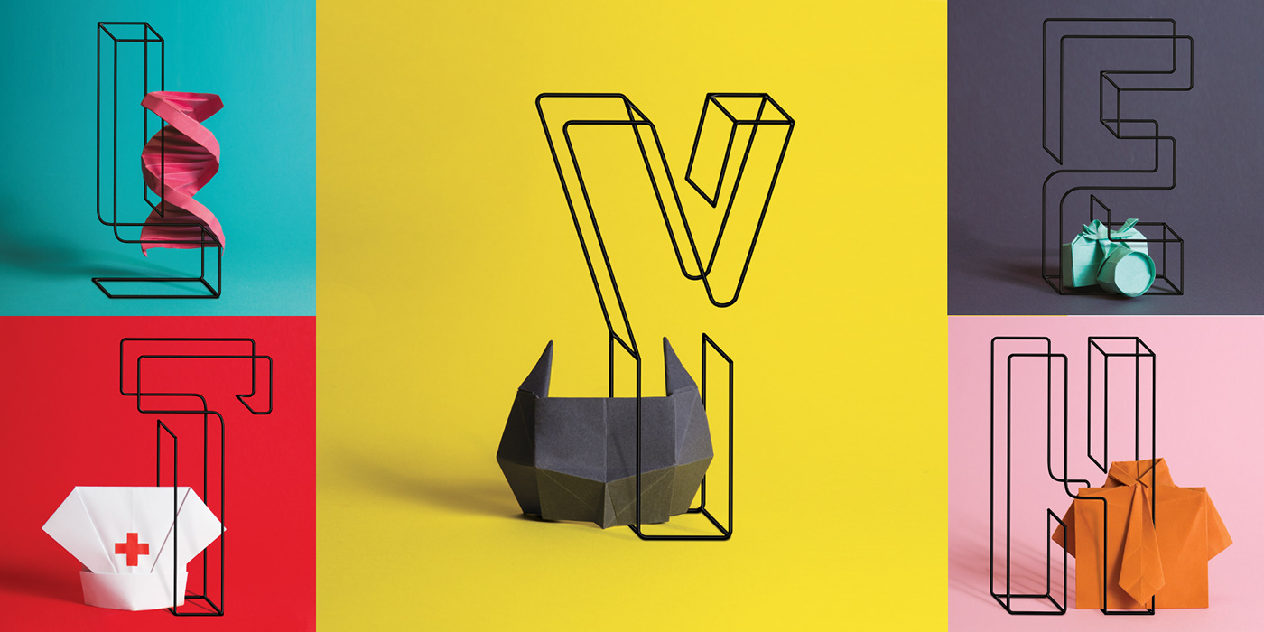 origami  branding  identity identeam logo poster University Kyiv photo color