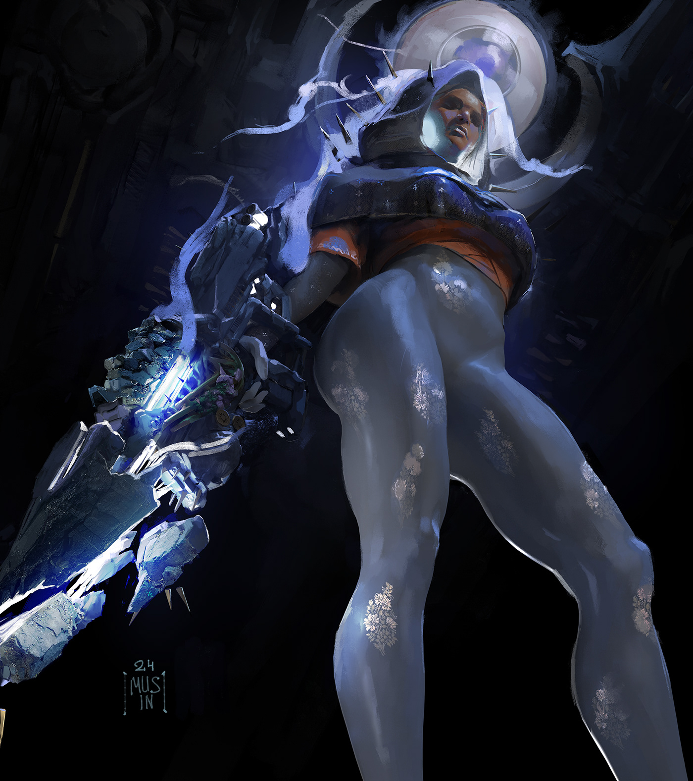 concept art painting   girl female character design science fiction musin art prithvi project rifle girl the orb world woman character
