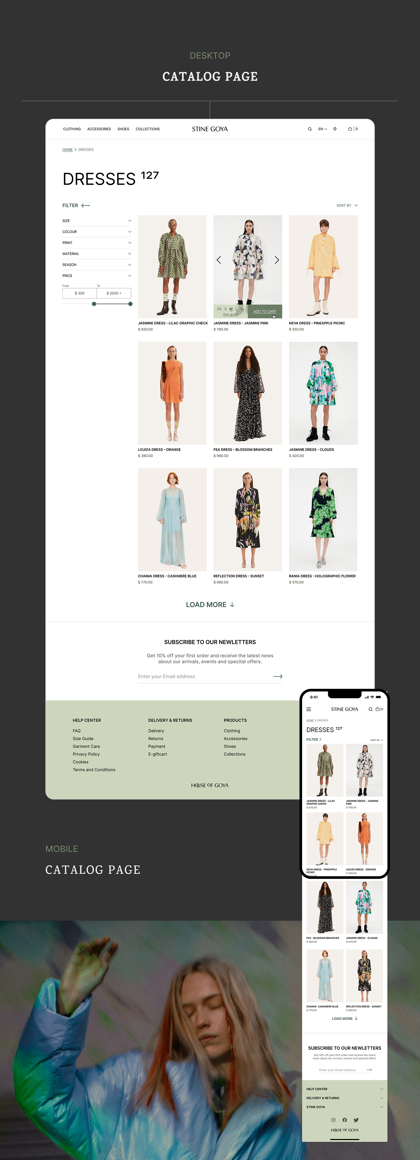 Clothing concept Ecommerce store ui design UI/UX user interface ux Website