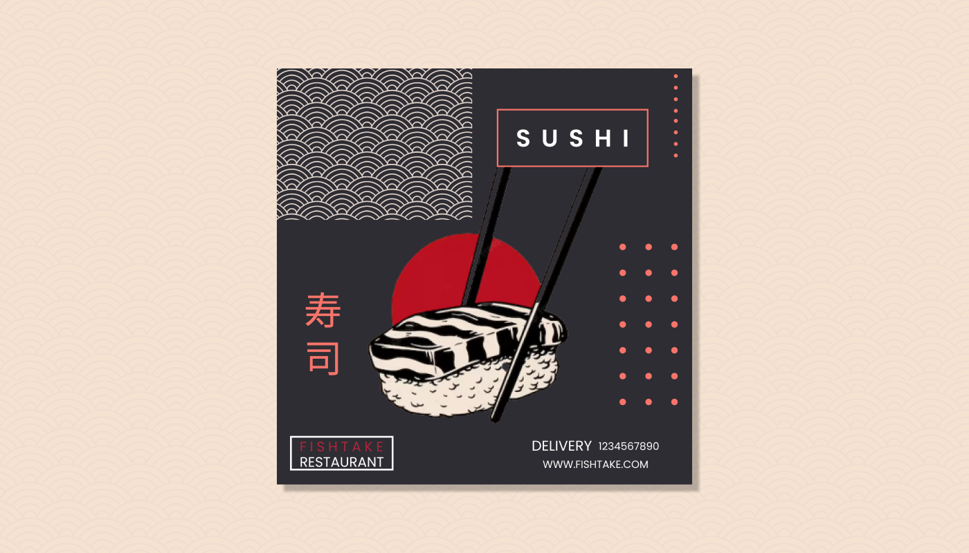 Social media post japanese japanese food Sushi ramen Instagram Post