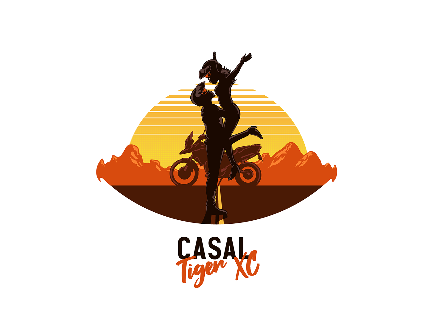 motorcycle logo graphic design  ilustration couple instagram casal moto Ilustração