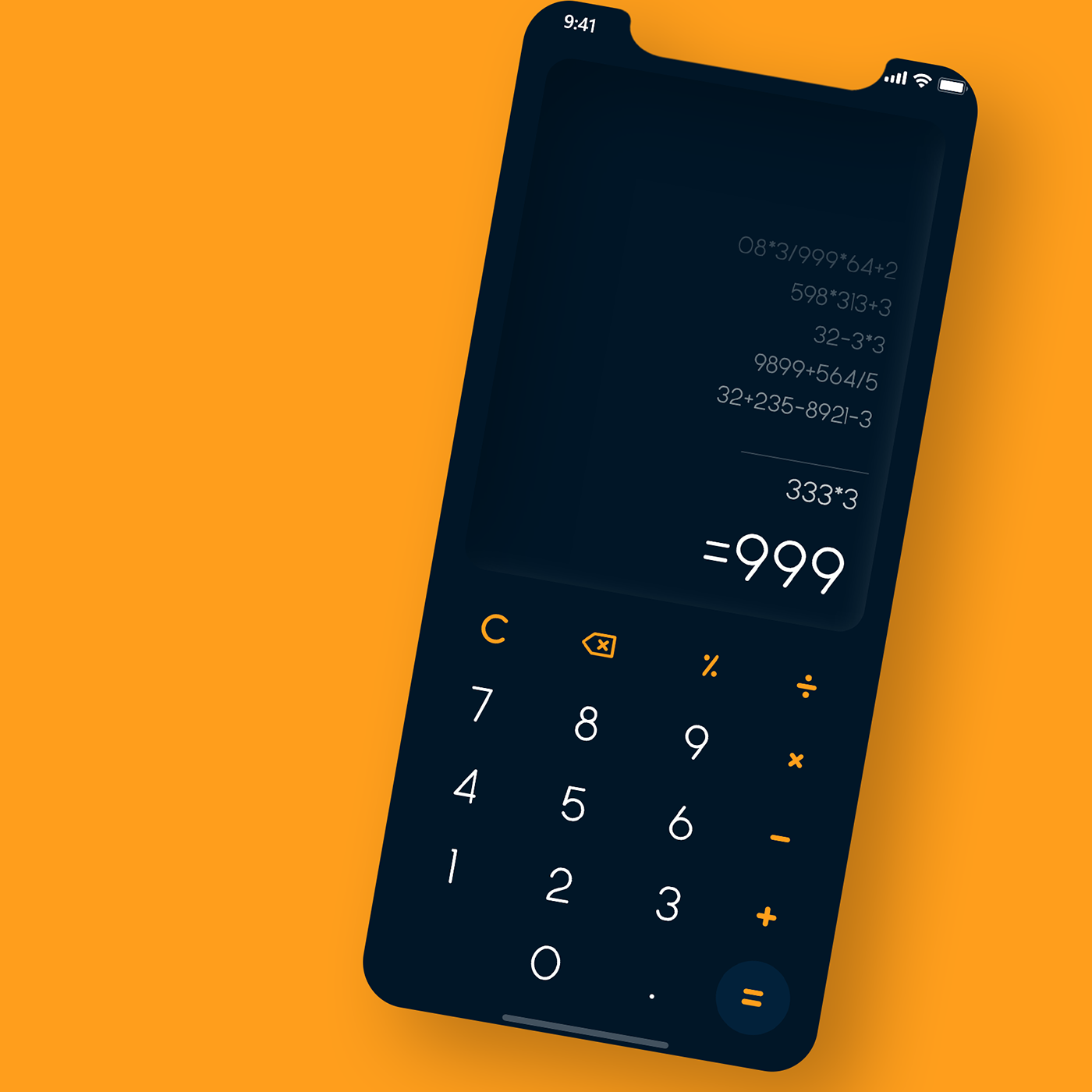 blue calculator DailyUI design minimal UI ux