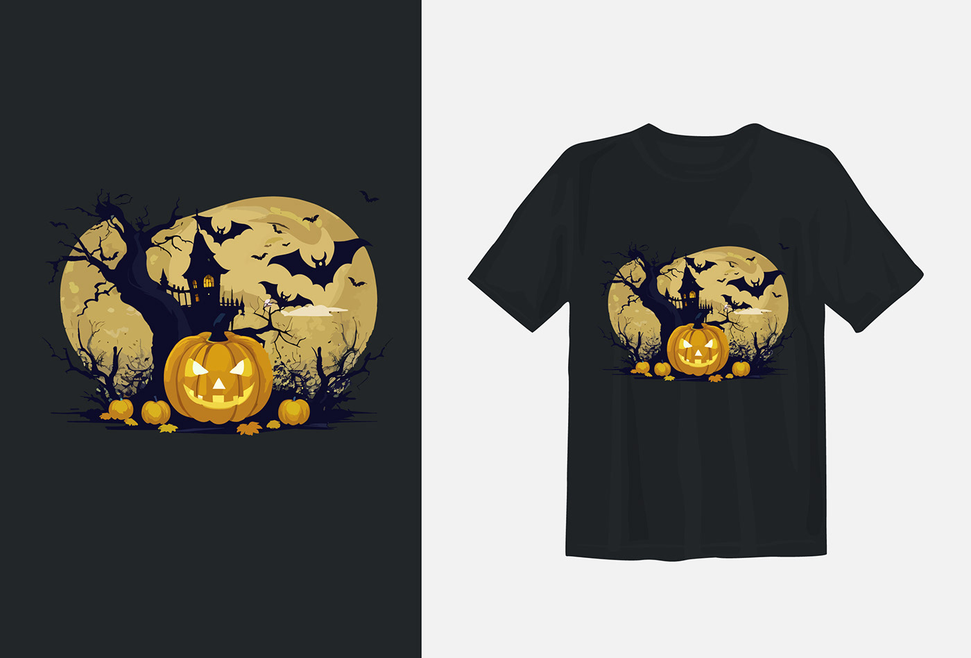 Halloween T-Shirt design print design  t-shirt Clothing Style apparel T-Shirt Design vector adobe illustrator