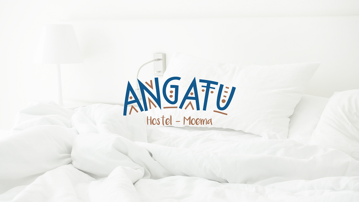 angatu branding  business card hostel logo Mockup moema