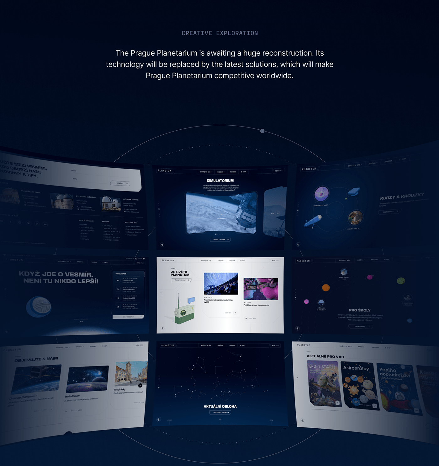 Webdesign design ILLUSTRATION  visual identity Space  planetarium planet ux UI user interface
