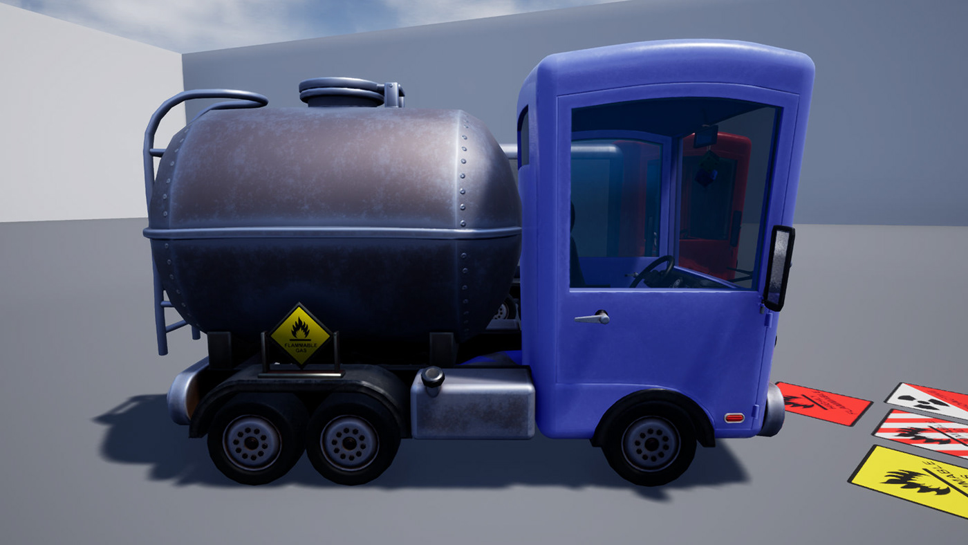 3D cartoon drivable vehicle game design  stylized stylized truck Truck UE4 UE5 Vehicle