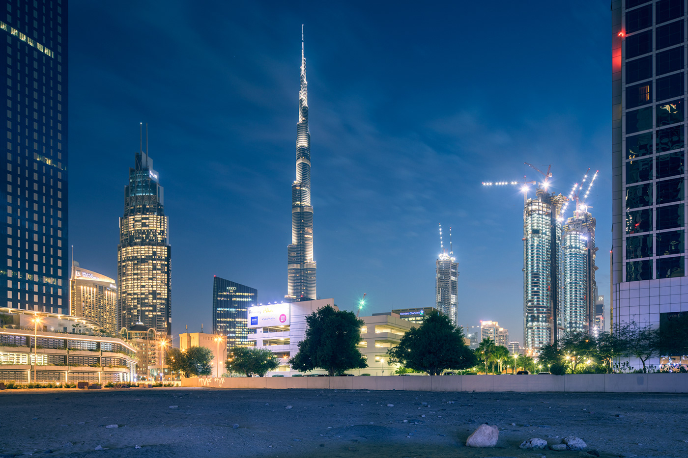 dubai UAE BIG CITY LIGHTS architecture night lights modern new design construction futuristic