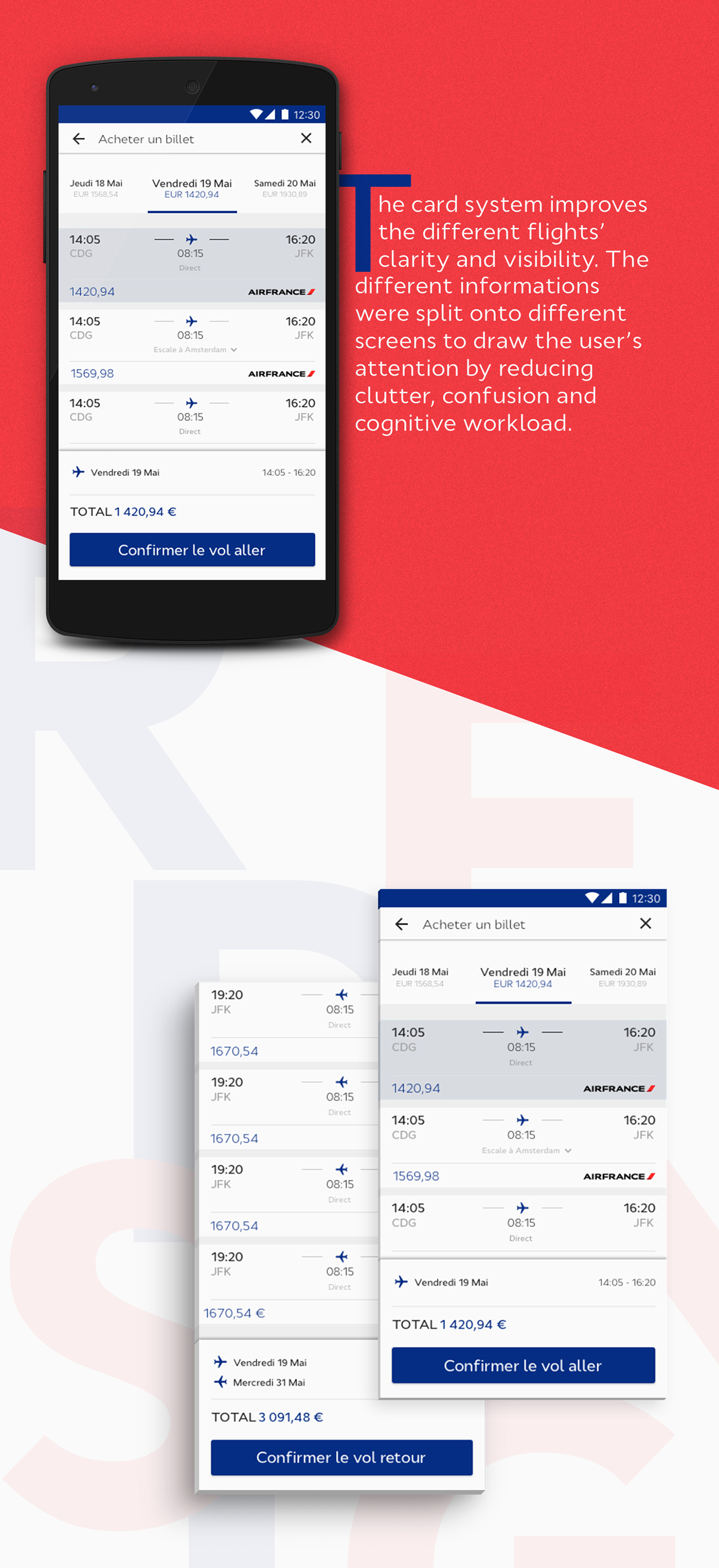 Air France UI ux Mobile app application Book Flight material design