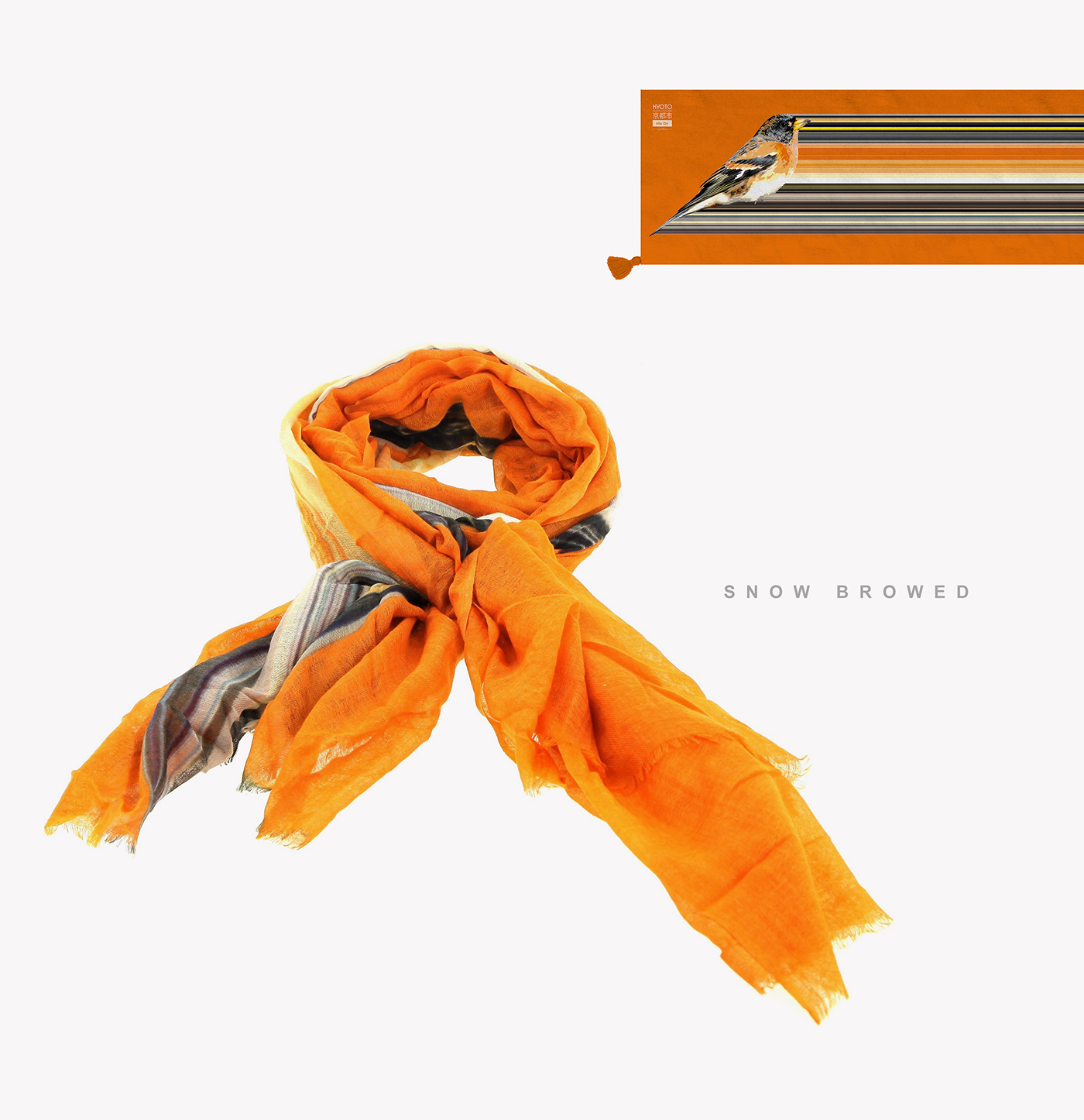 scarf Mia zia full color birds kyoto clothes inspire