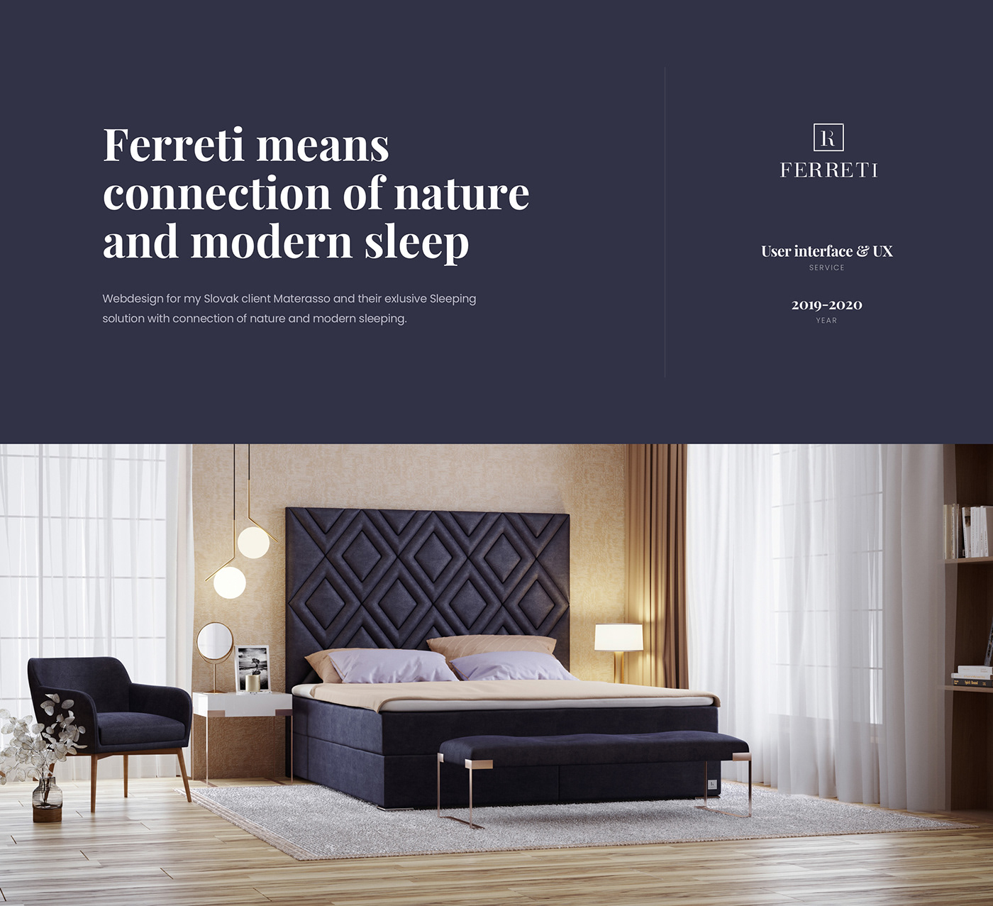 furniture landing luxury Webdesign corporate home sleep bedroom Website Figma