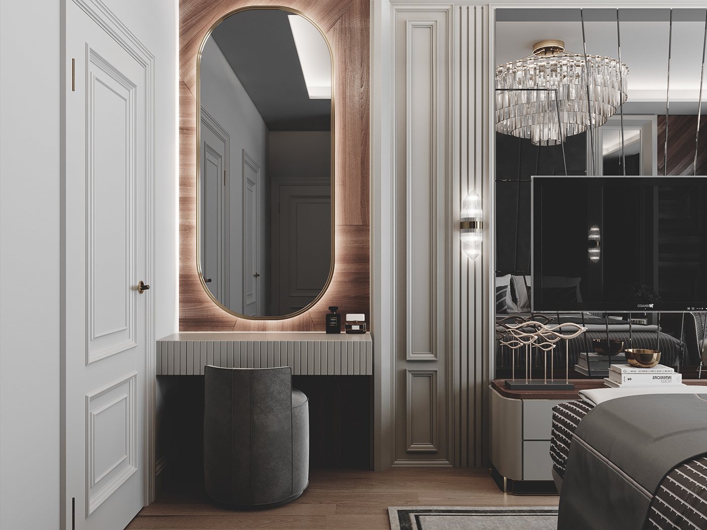 3D architecture archviz beauty bedroom CGI Classic design Interior model