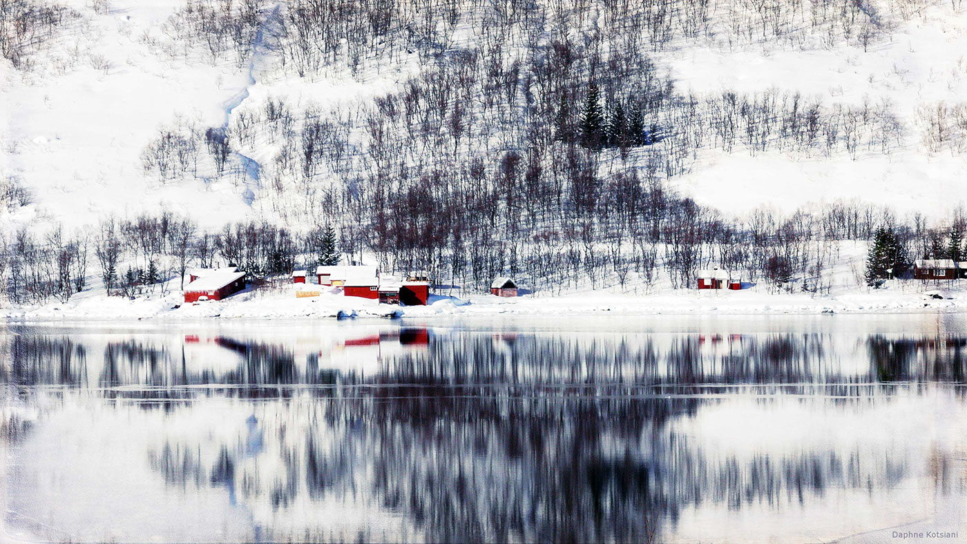 Arctic norway Northern norway senja lofoten Tromso nordic north winter reflections landscapes snow ice houses Stillness