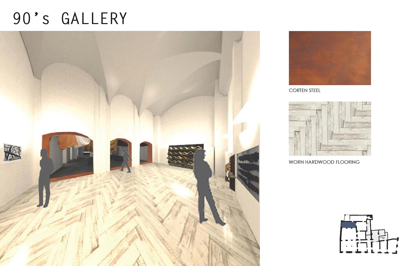 interior design  art museum Jannis Kounellis Italy student