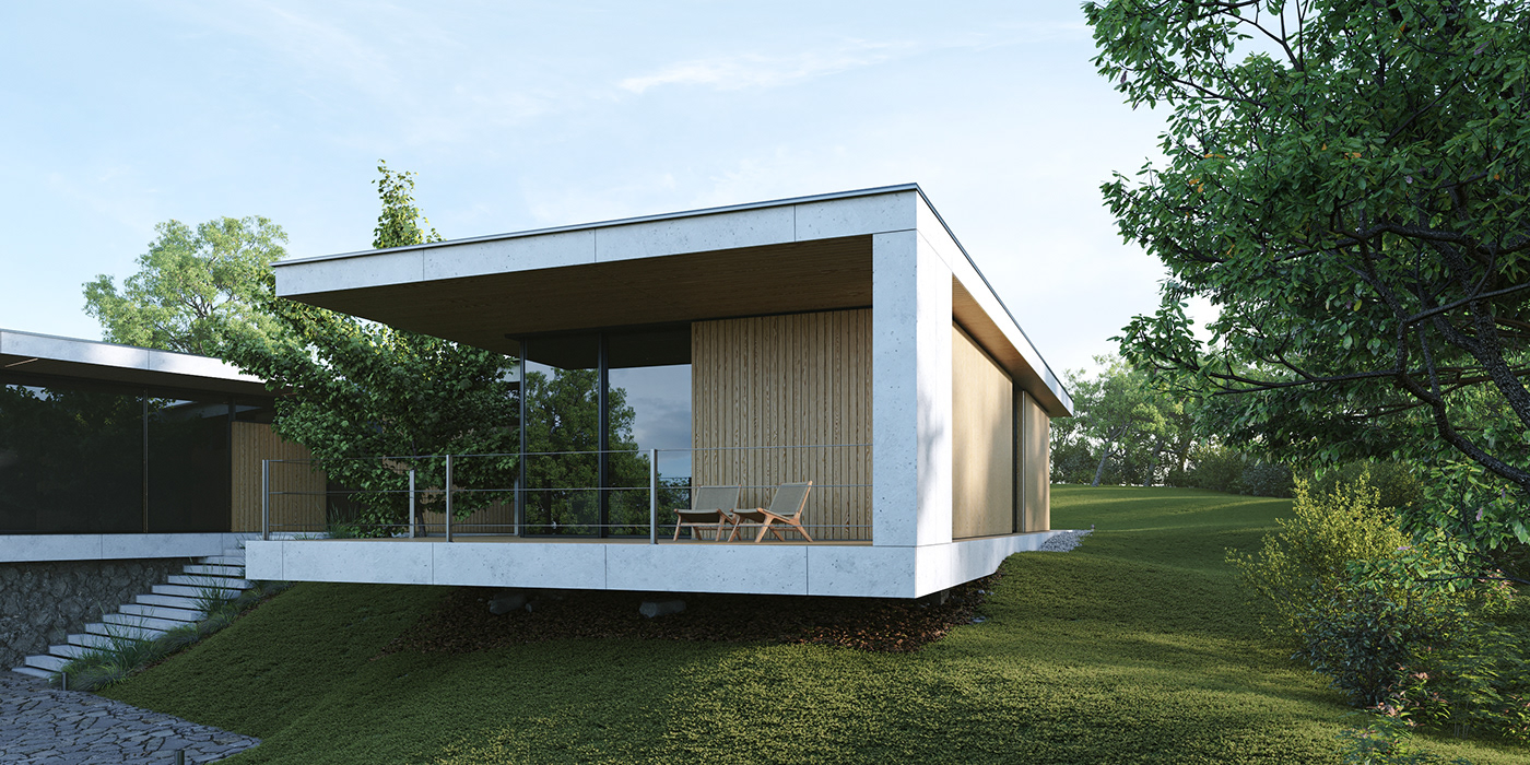 3ds max architecture archviz CGI corona render  design exterior house Landscape visualization