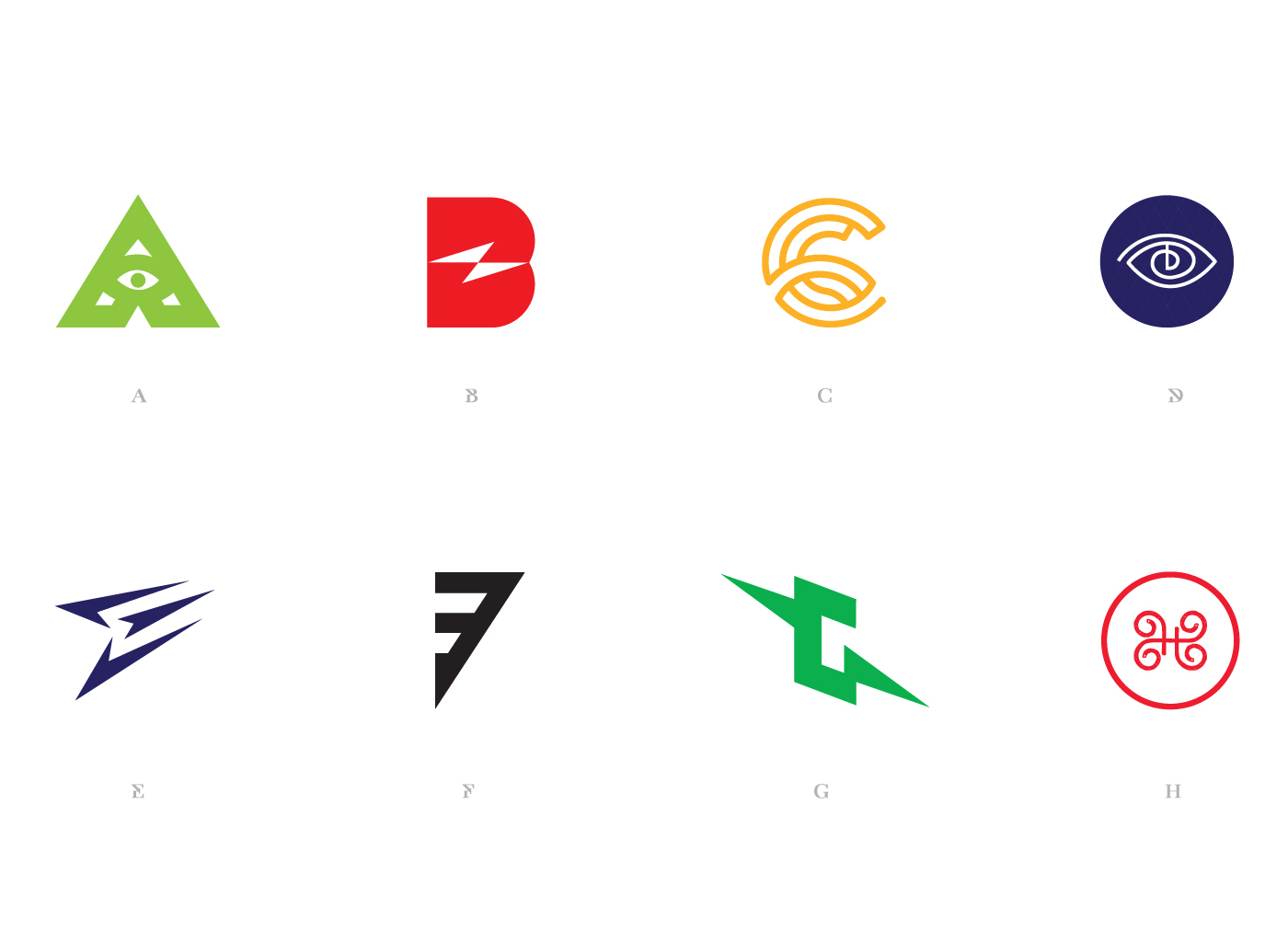 logo marks icons alphabets alphabetic series letters