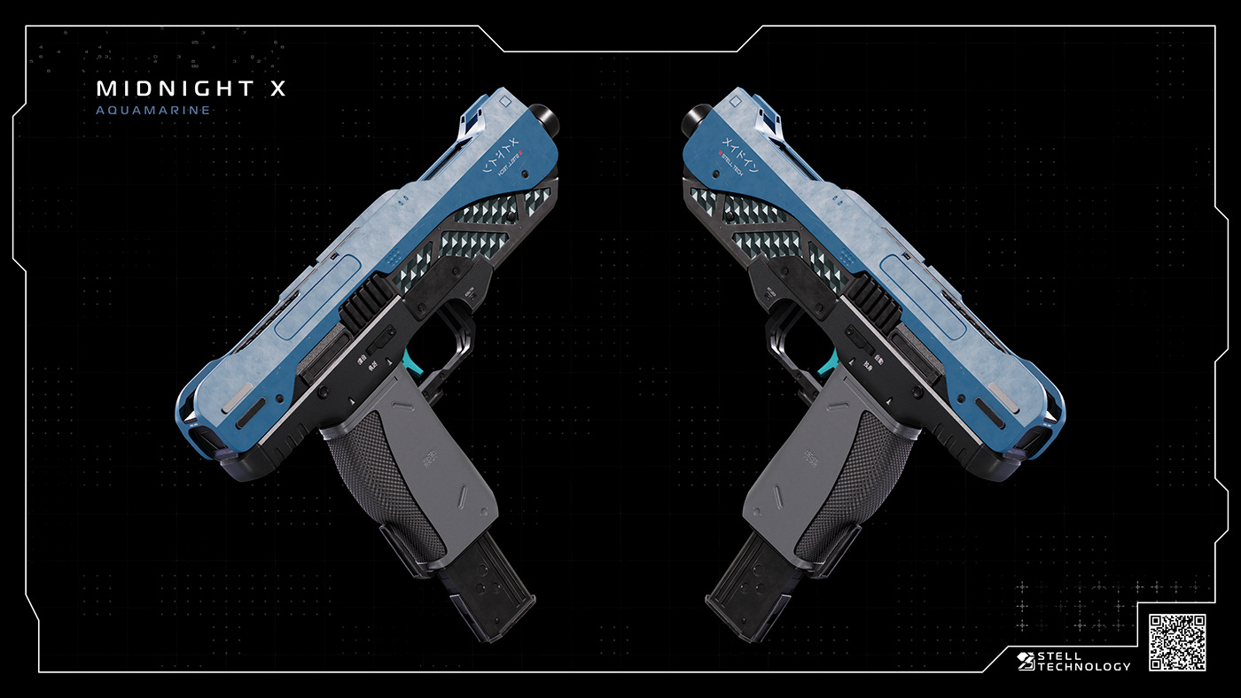 3dmodel concept Cyberpunk pistol product design  props Scifi stelltech vanyastellar Weapon