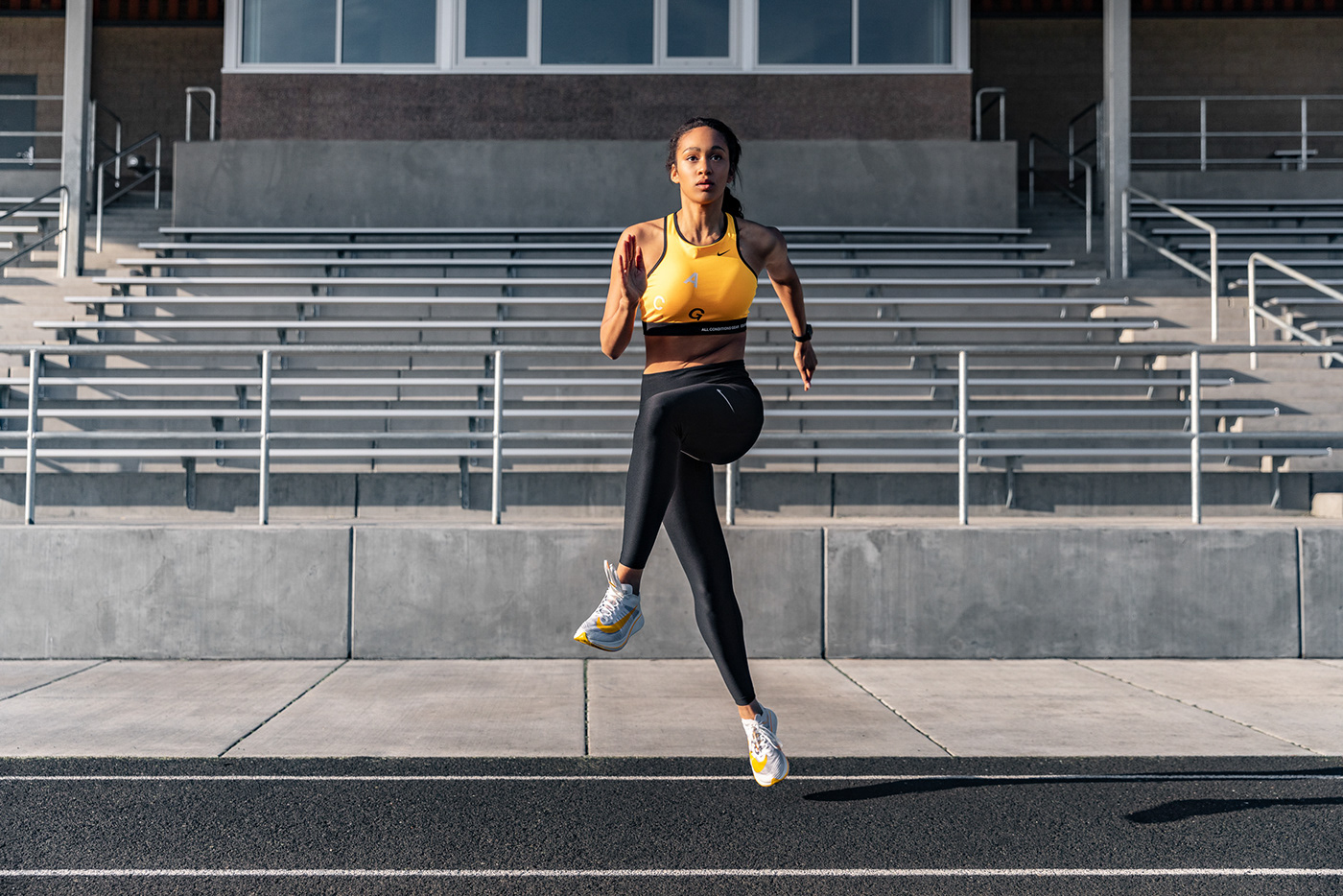 Photography  athlete fitness running training Nike apparel track Outdoor