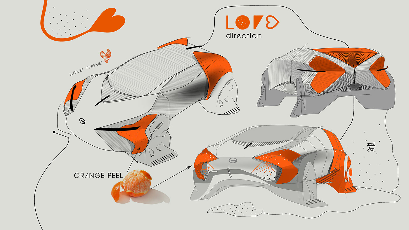 automotive   Automotive design car design car sketch gac orange Render sketch sketchbook transportation