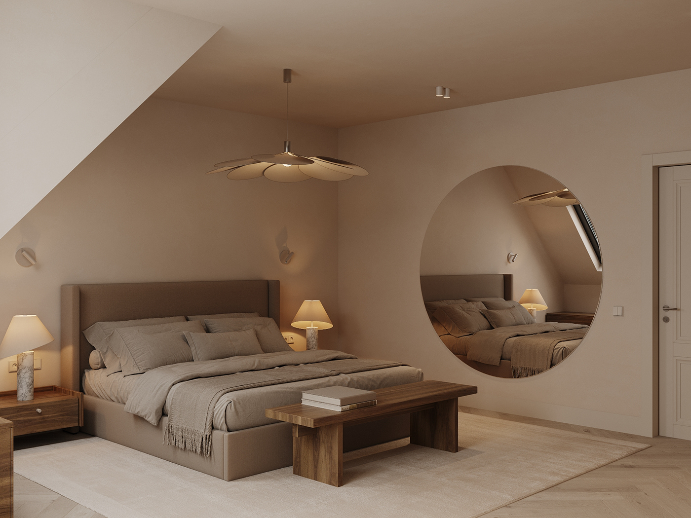 bedroom Interior master bedroom germany berlin Render visualization modern archviz