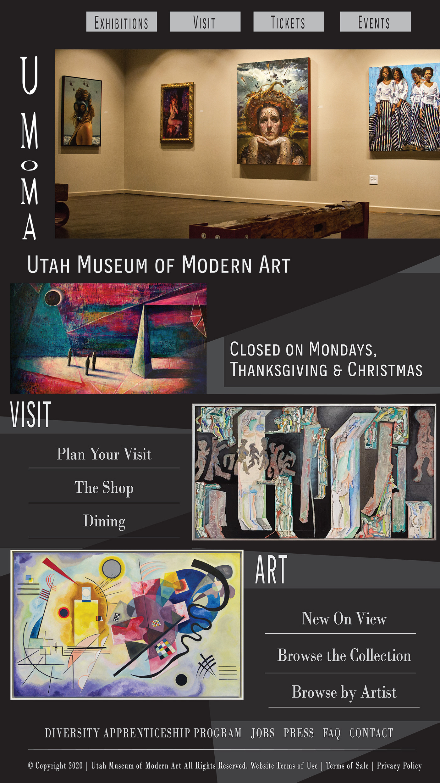 modern art web design art museum