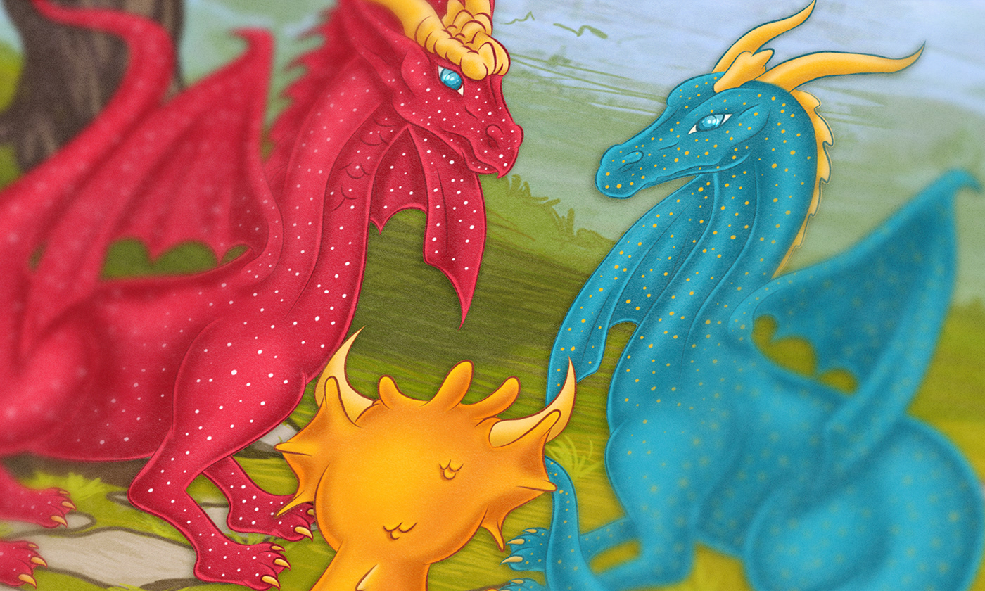 children's literature book dragon fairytale dragonland ILLUSTRATION  artwork digital painting Drawing  book cover