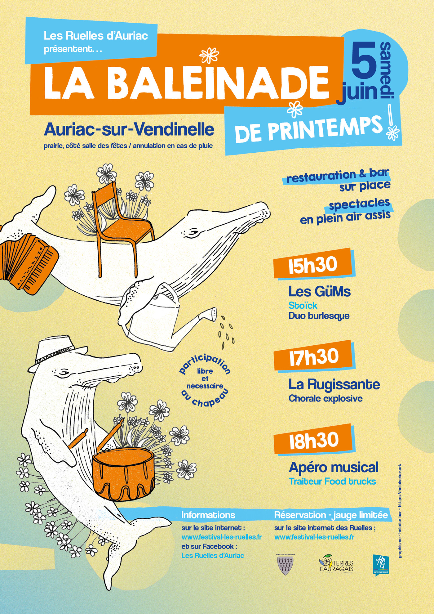 affiche auriac baleine design dessin festival ILLUSTRATION  Musique poster spectacle