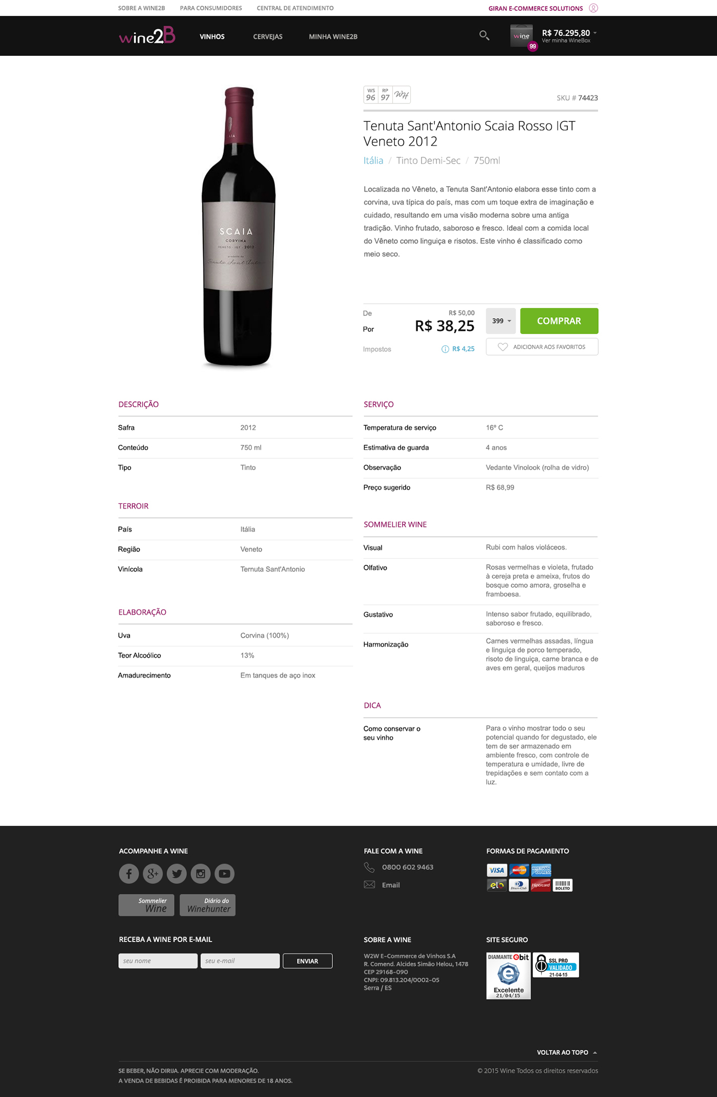 e-commerce wine ux UI
