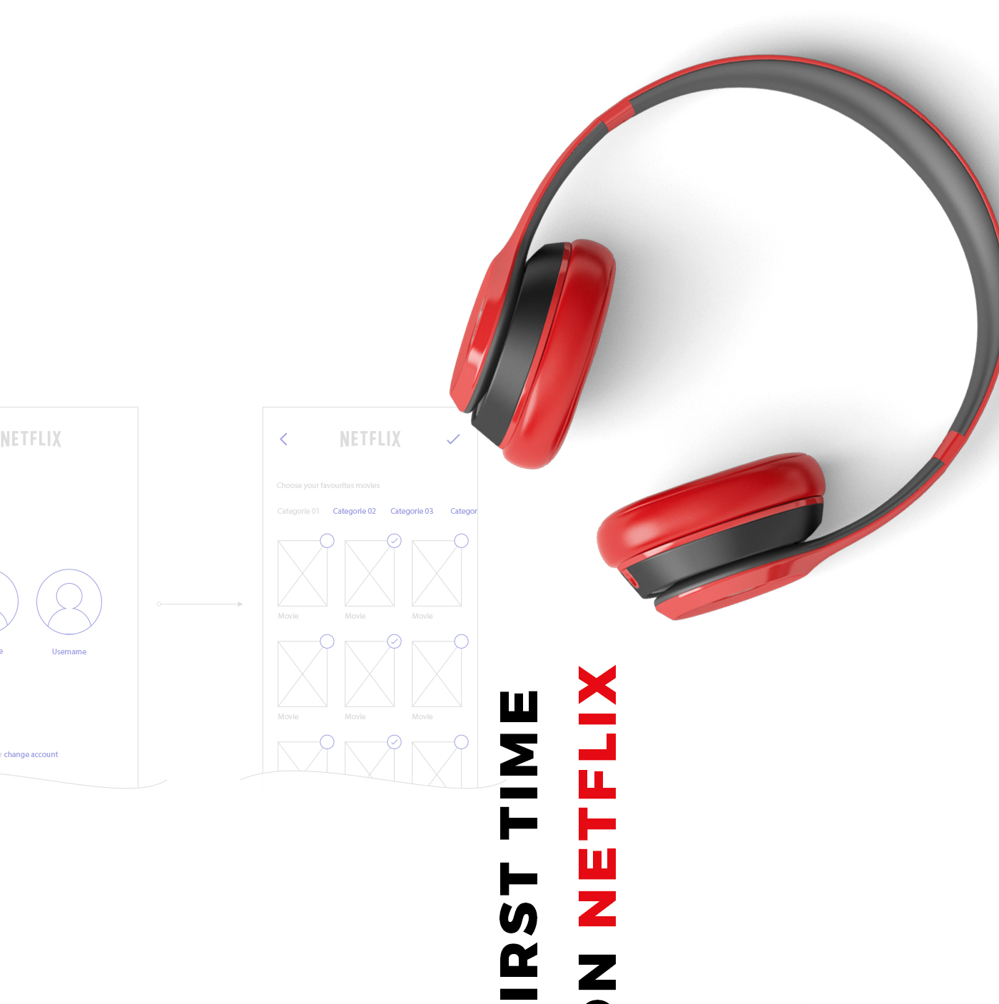 Netflix app Movies series concept Interface devices tv ux UI