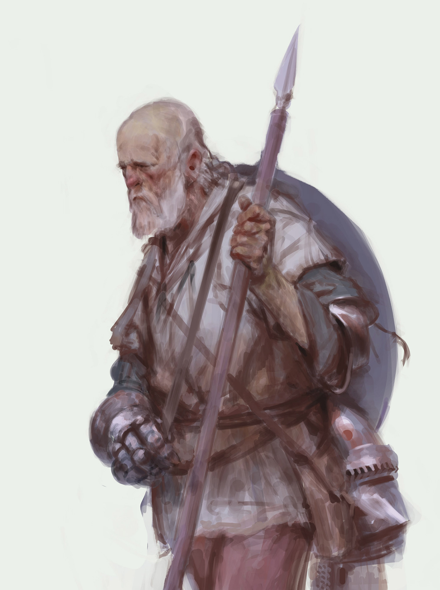 medieval soldier Character veteran fantasy Spearman spear Rogue mercenary