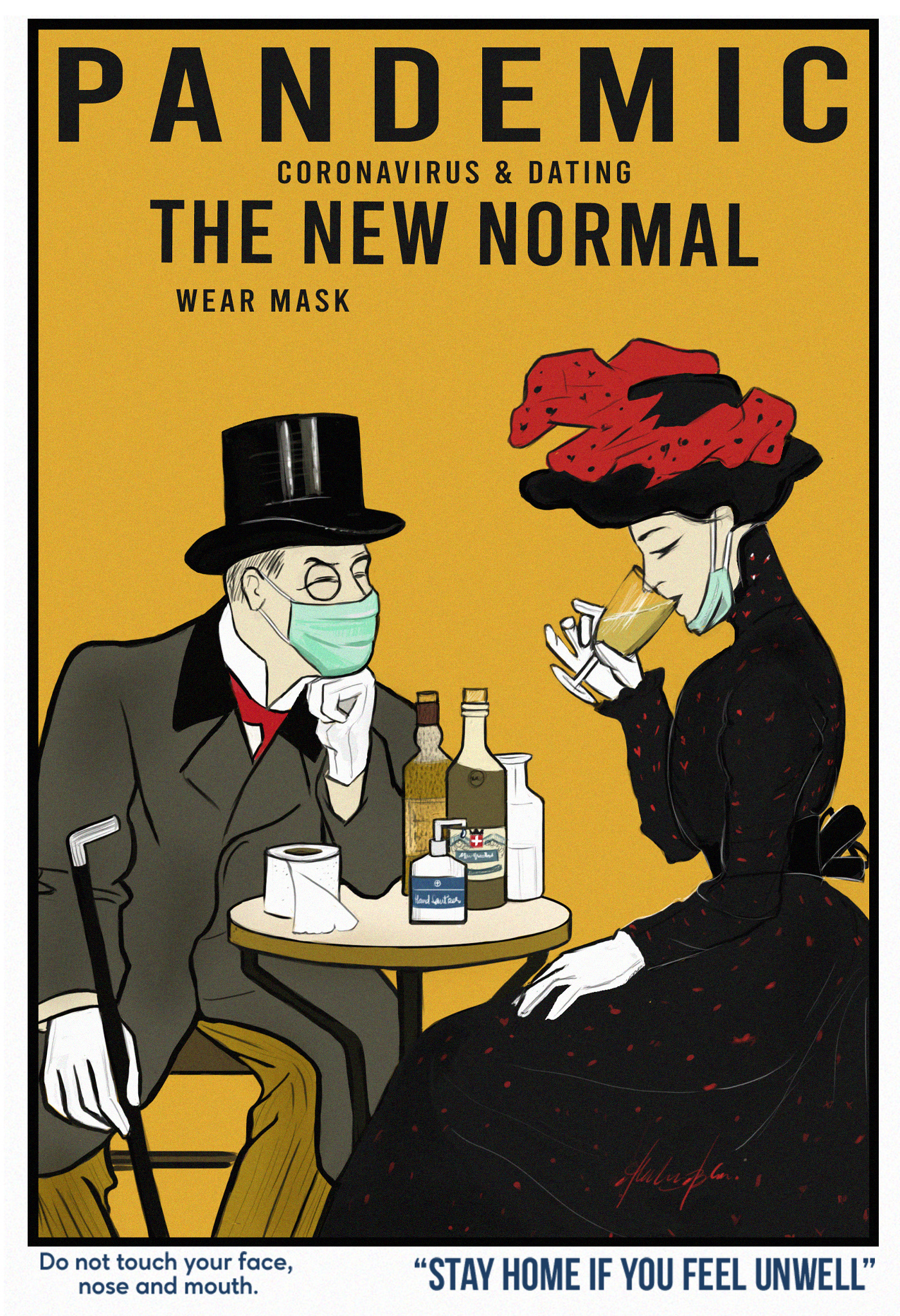 art artwork Behance COVid Digital Art  French poster graphic design  ILLUSTRATION  pandemic