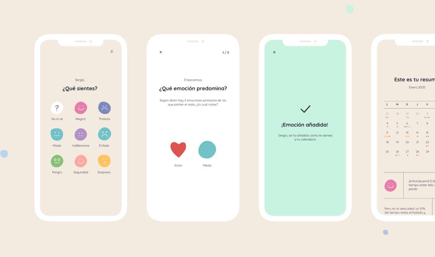 app color design Emocionario emociones Iconos mobile smartphone UI ux