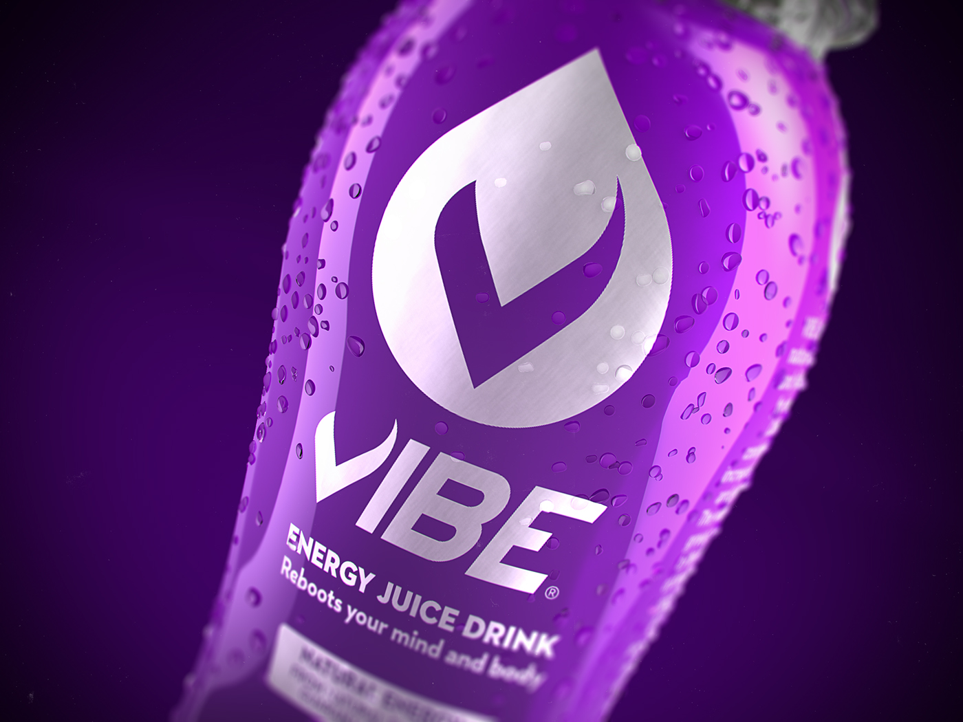 vibe energy drink bottle purple starfruit Goji Berry  caffeine spoondesign juice life boost Fruit beverages soft drinks