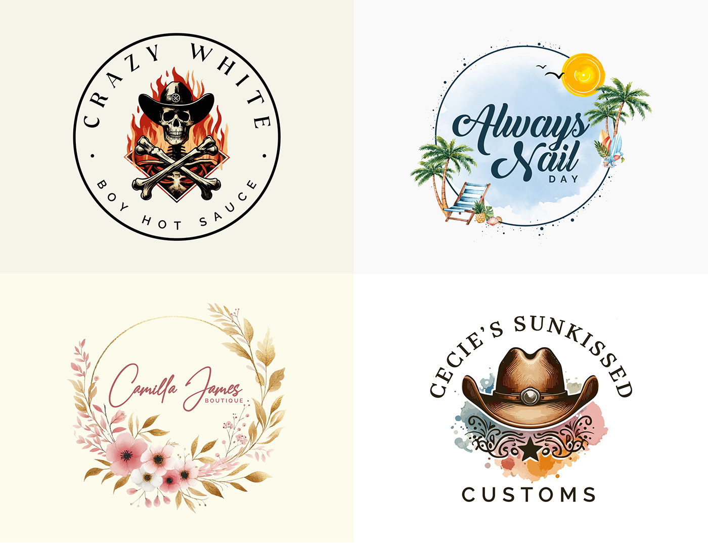 watercolor Logo Design adobe illustrator brand identity