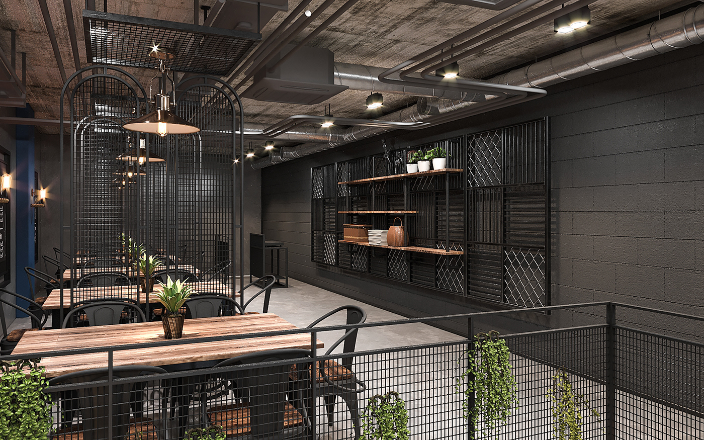 commercial design industrial Interior interior design  restaurant