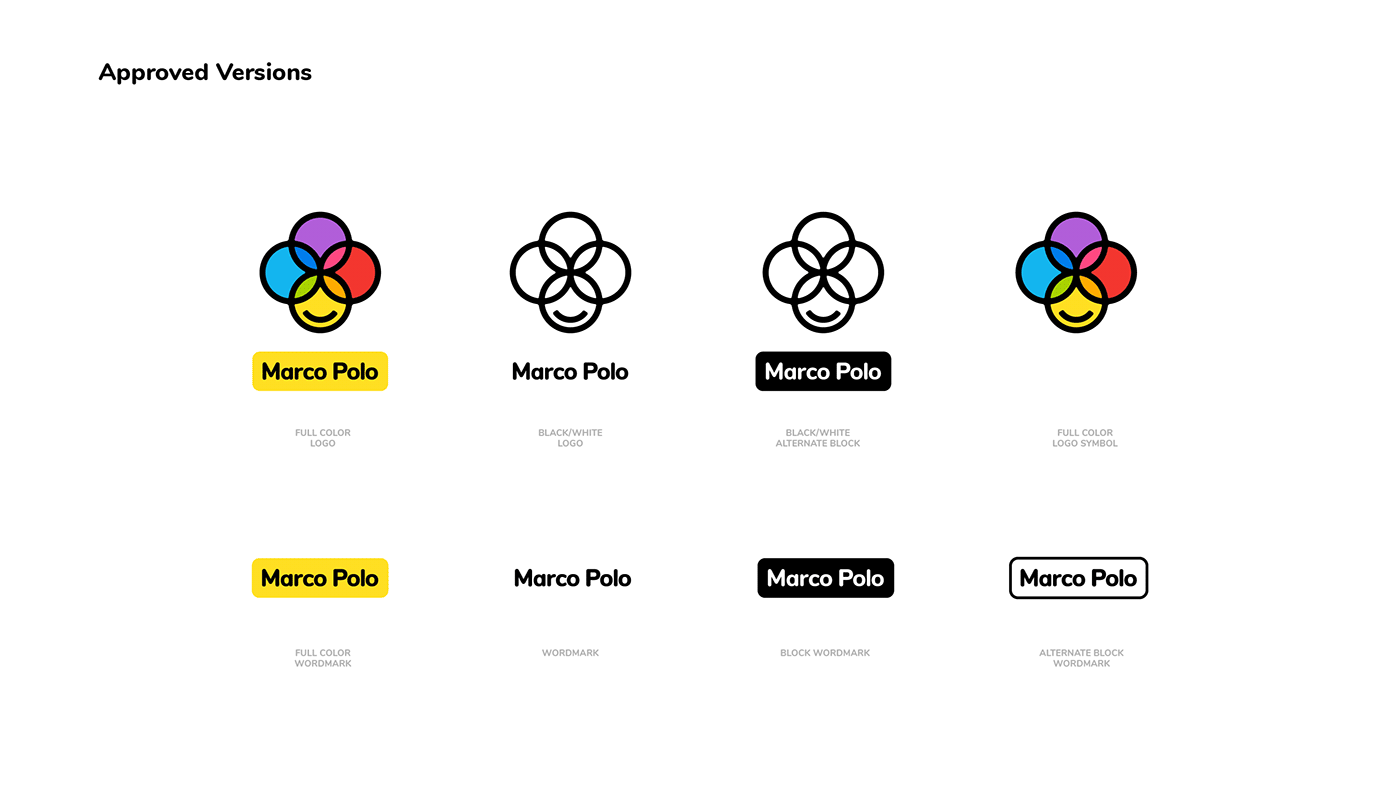 branding  redesign marco polo app Brand Development identity systems Identity Design app icon friendly colorful