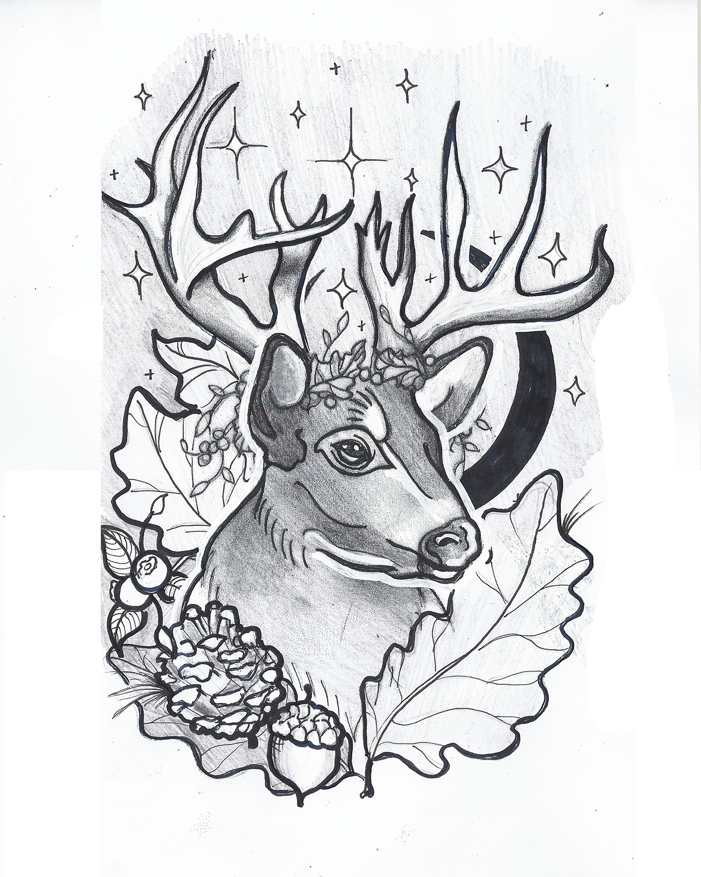 Deer - Neo traditional portrait.