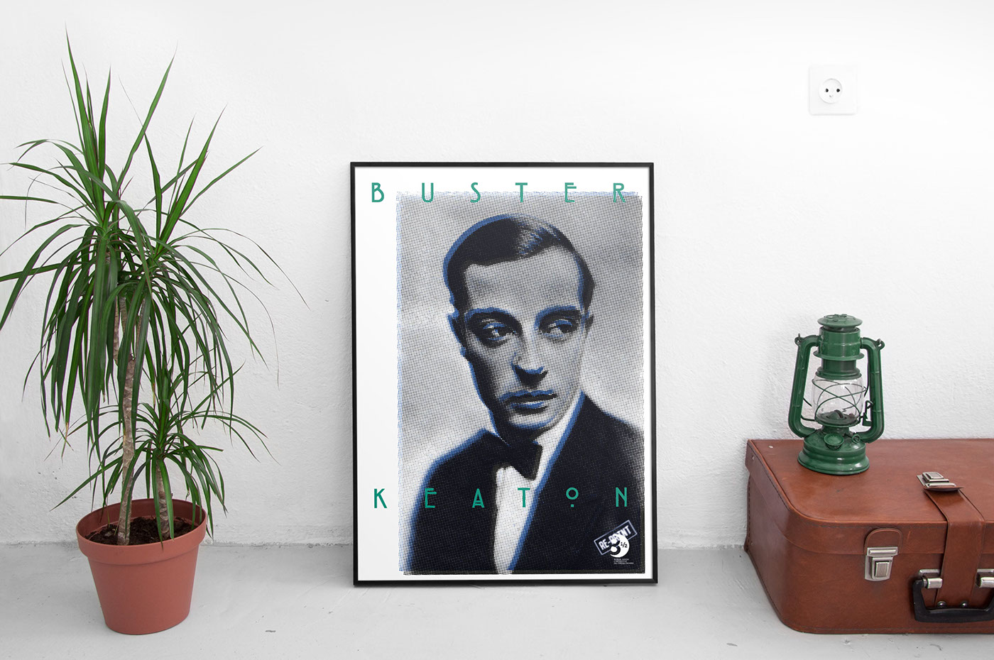 poster gif pantone tribute Buster Keaton graphic inspiration bitmap print offset