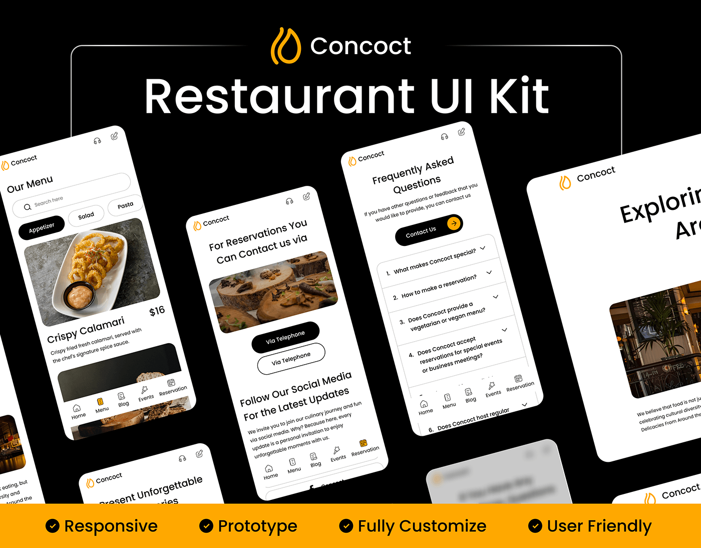 design restaurant Web template freebie UI/UX place to eat