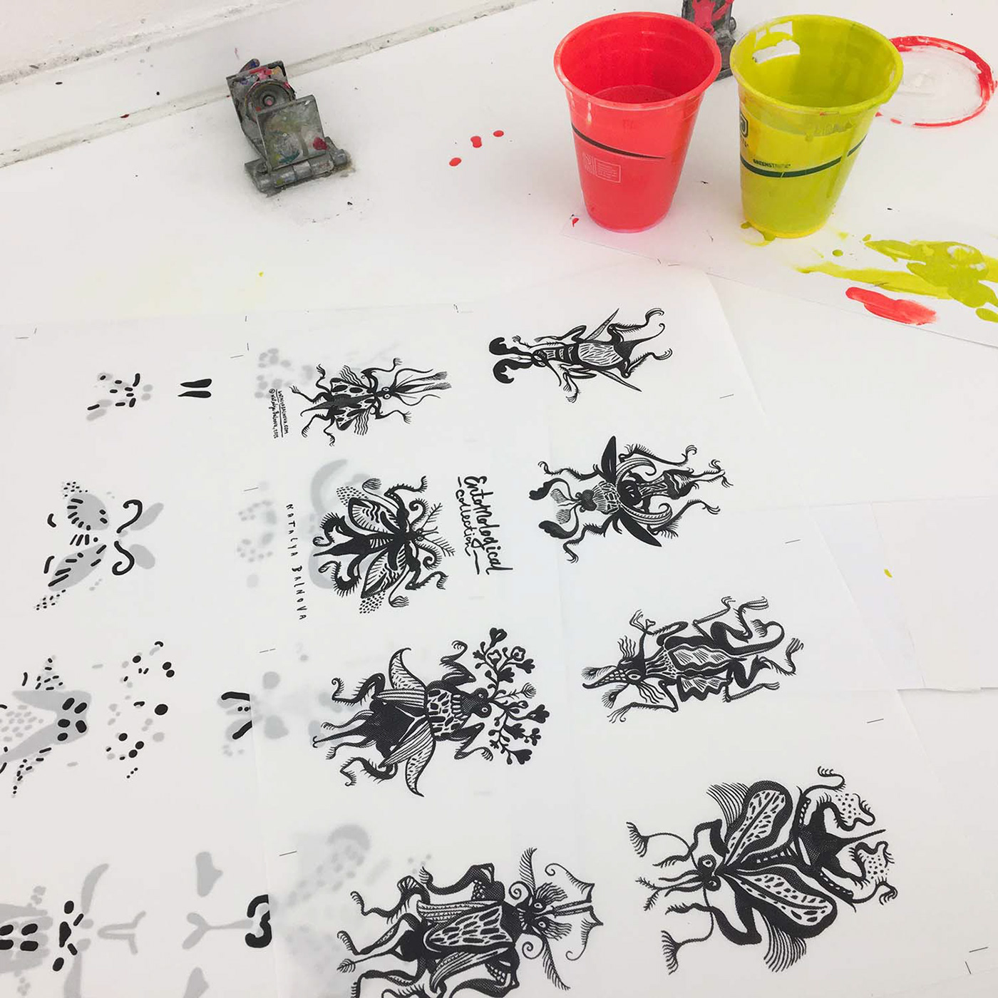 artbook book design bugs drawings illustrations insect printmaking screenprint silkscreen Zine 