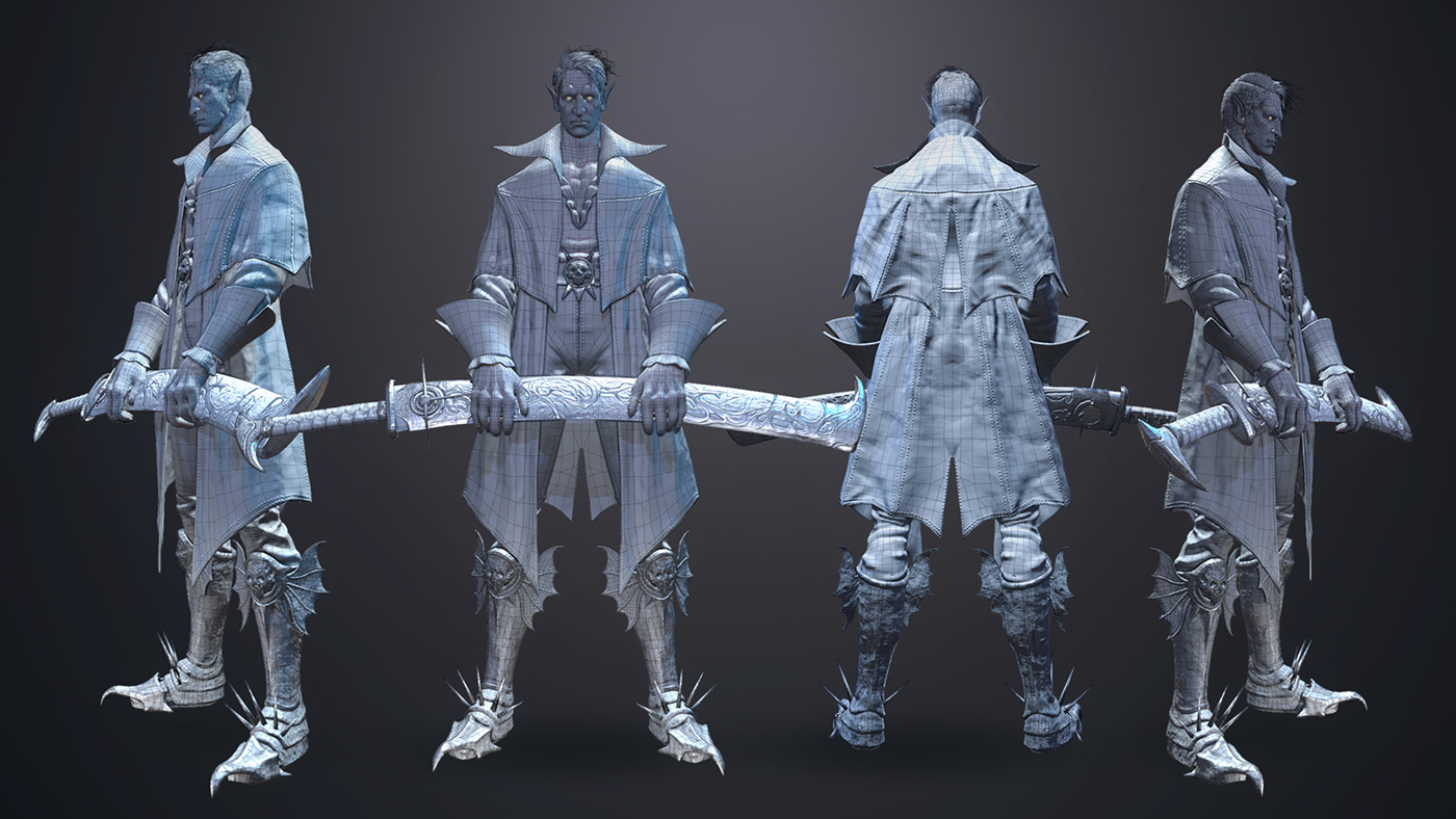 itsbxd brandon duffy creepy 3D Character game character warrior Sword zbrush sculpt fantasy dark