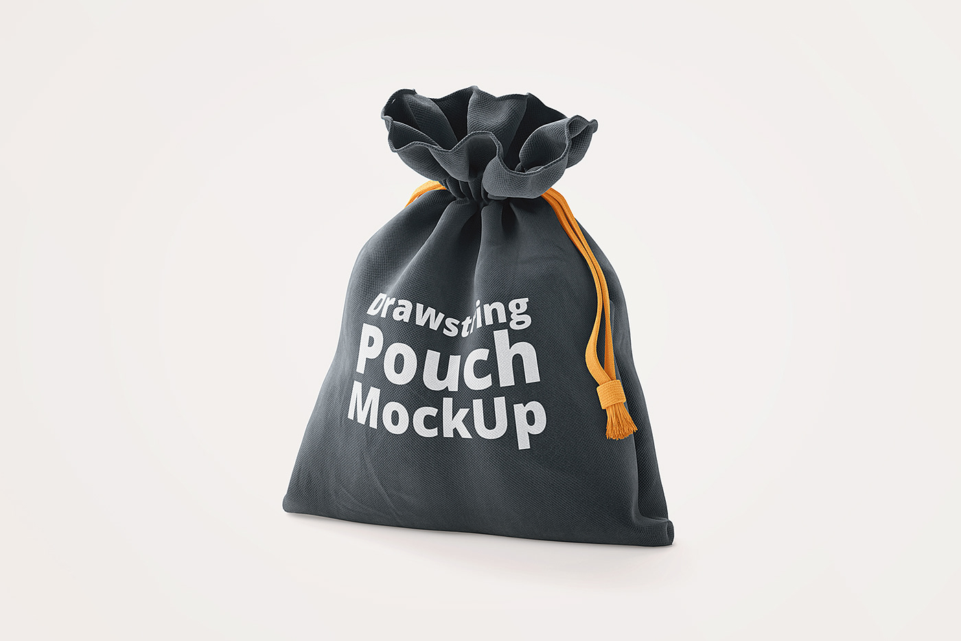 free psd Mockup 3D sack drawstring backpack cloth bag cotton fabric identity