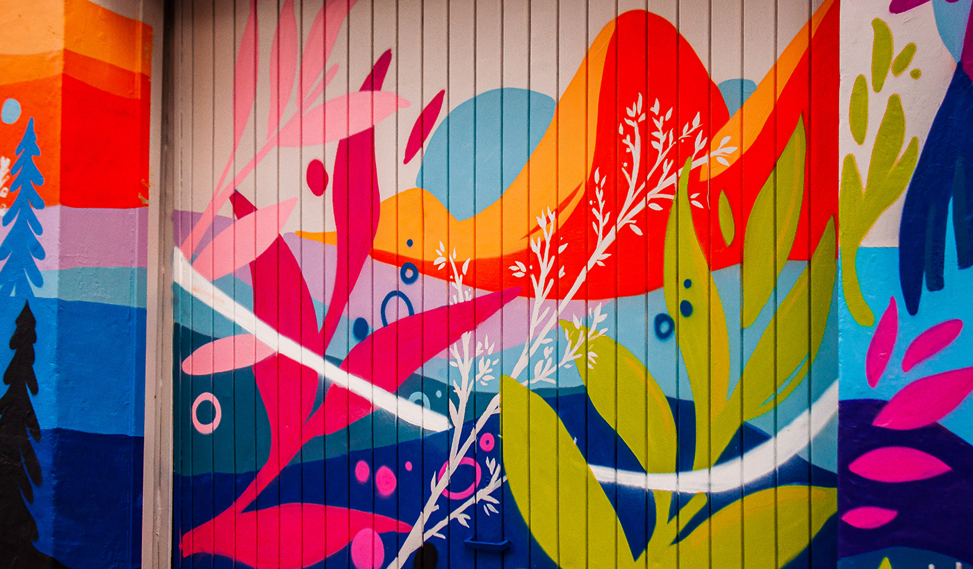 Decoraçã design environmental fachada graphic design  Ilustração Mural porto alegre spray tinta