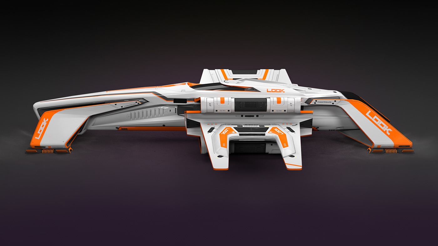 3D 3d modeling 3ds max concept art Low Poly product design  Render spaceship vray