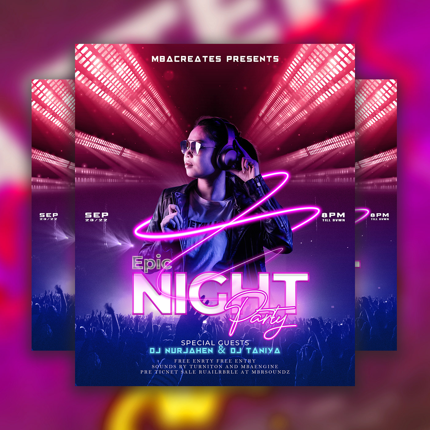 this is a new modern event dj night party flyer design