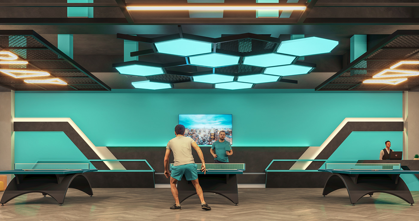 3ds max architecture corona Interior interior design  Render sport table tennis visualization vray