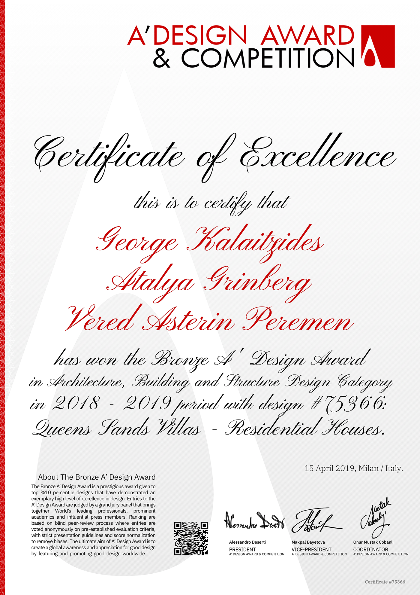 Bronze A' Design Award