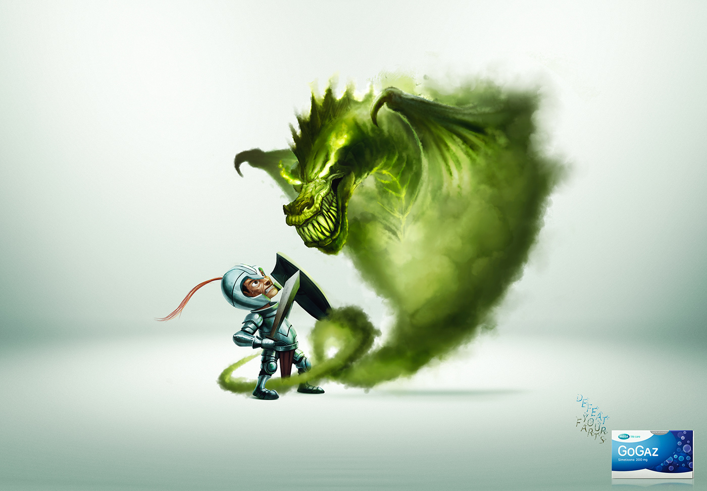 demon knight Gas Fart dragon priest fight ArtDirection print ads