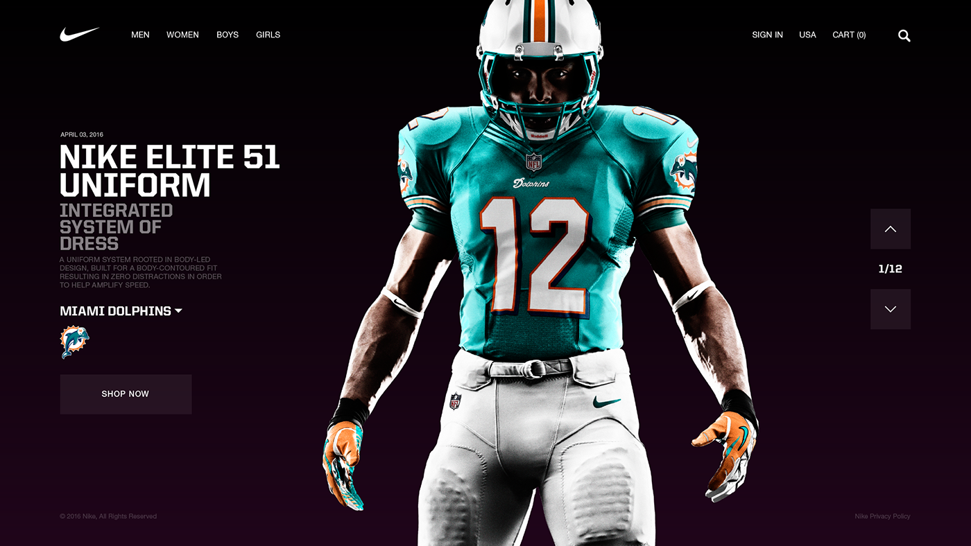 Nike football basketball Web Website Layout Webdesign desktop print poster